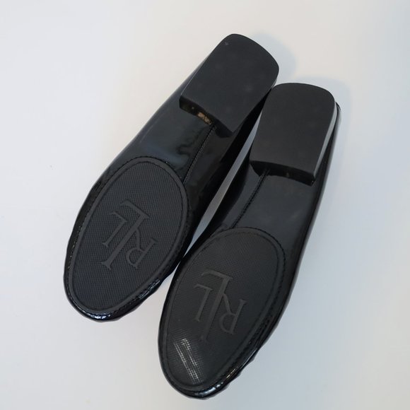 RALPH LAUREN Size 7 Black Patent Leather Loafers flats New without tags - Picture 12 of 13